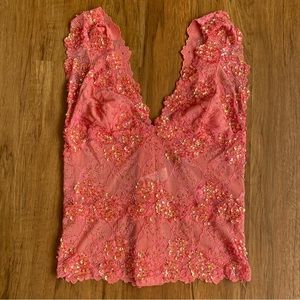 Marciano Coral Sequin Crop Top